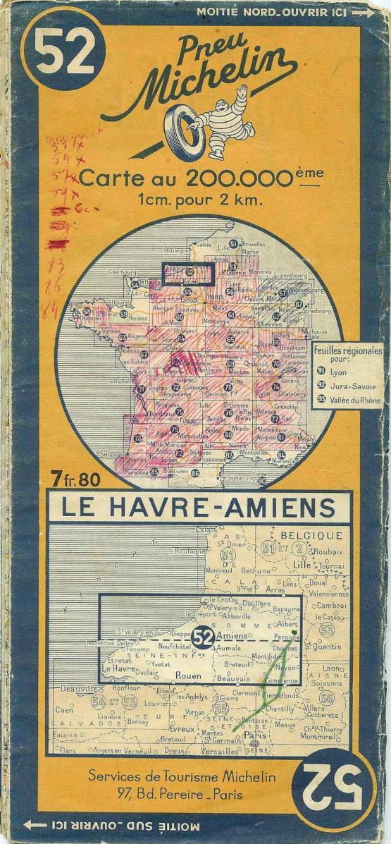 52 LE HAVRE - AMIENS (© MICHELIN - 1944 4S) Cliquer pour découvrir la carte...