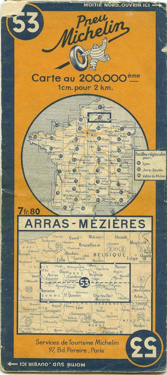 53 ARRAS - MEZIERES (© MICHELIN - 1943) Cliquer pour découvrir la carte...