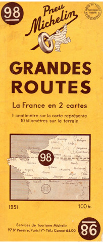 98 GRANDES ROUTES NORD (© MICHELIN - 1941) Cliquer pour découvrir la carte...